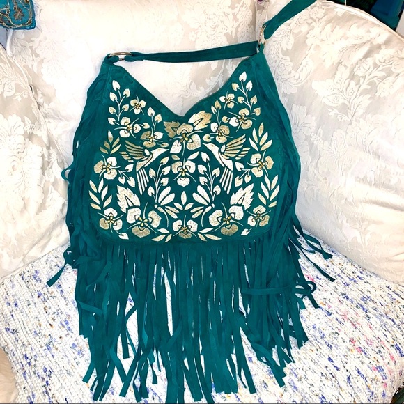 NEW HUGE EMBROIDERED FRINGED BOHO BAG FROM AUSTRALIA - ONE OF A KIND!!! - Picture 2 of 14
